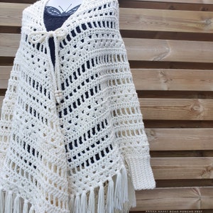 US & NL Crochet Pattern Boho Poncho Vest  | Shawl with Optional Sleeves