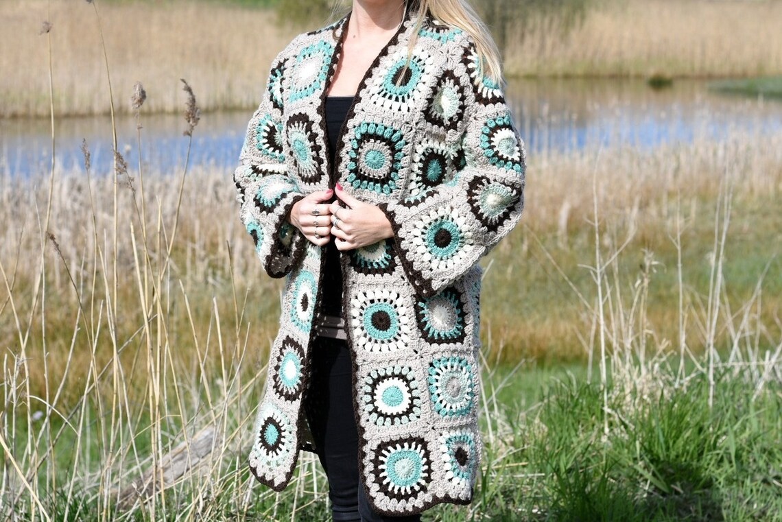 US Crochet Pattern Rebecca Sweater Coat without hood Etsy