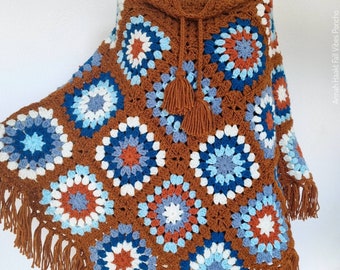 US & NL Crochet Pattern Fall Vibes Poncho by Annah Haakt