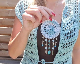 US & NL Crochet Pattern Boho Necklace by Annah Haakt | DIY | Dreamcatcher | Mandala | Car Hanging
