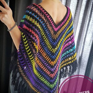 US & NL Crochet Pattern Boho Chic Poncho by Annah Haakt image 2