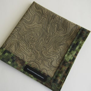 EDC Hank Topographie sur le thème Hank Mouchoir pour homme Mouchoir de poche pour femme Hank Vert marron noir