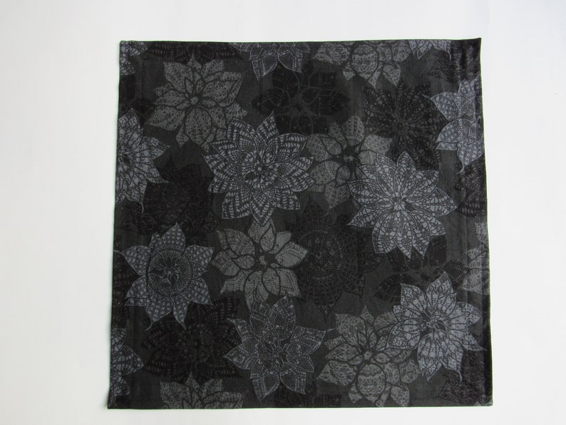 EDC Holiday Hank Red and Black Plaid with Snowflakes and Poinsettias Gift for Him Gift for Her Stocking Stuffer Pocket Handkerchief