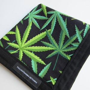 EDC ハンク マリファナ リーフ 大麻 リーフ ハンドメイド ハンク 毎日持ち歩くハンク メンズ ハンカチ 黒と緑のハンク