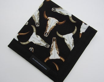 EDC Hank Southwestern Longhorn Skull Fabric Hank Every Day Carry Hank Ranch Handkerchief