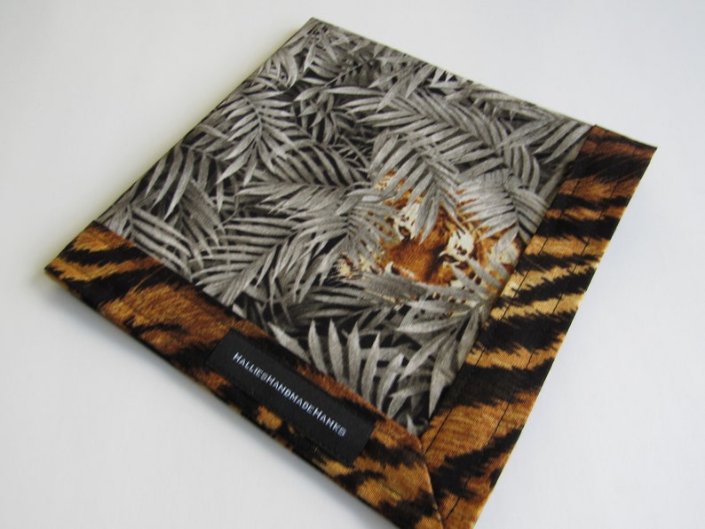 EDC Tiger Hank Everyday Carry Hank Tiger Themed Men's Handkerchief Women's Handkerchief image 3