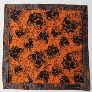 NEW EDC Skull Hank Everyday Carry Hank Men's Handkerchief Women's Handkerchief Orange and Black image 2