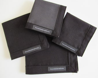 EDC Hank Classic Black Solid Black Men's Handkerchief Women's Handkerchief