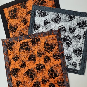 NEW EDC Skull Hank Everyday Carry Hank Men's Handkerchief Women's Handkerchief Orange and Black image 5