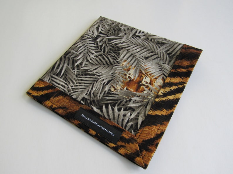 EDC Tiger Hank Everyday Carry Hank Tiger Themed Men's Handkerchief Women's Handkerchief image 2