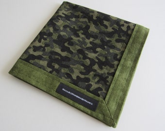 EDC Hank Green Camo Hank Camouflage Fabric Hank Cotton Handkerchief Every Day Carry Hank Shades of Green Camo