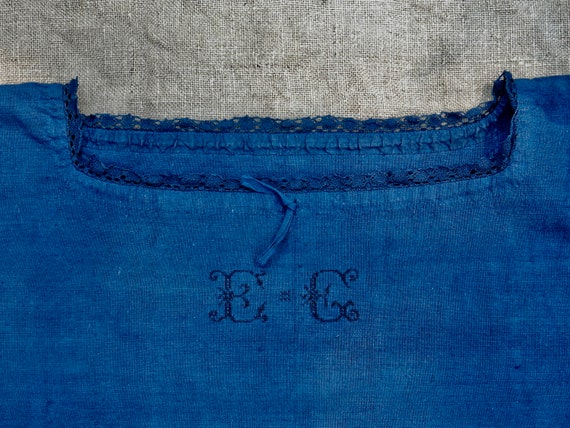 Hemp, dress, indigo-dyed nightgown / Antique Franc