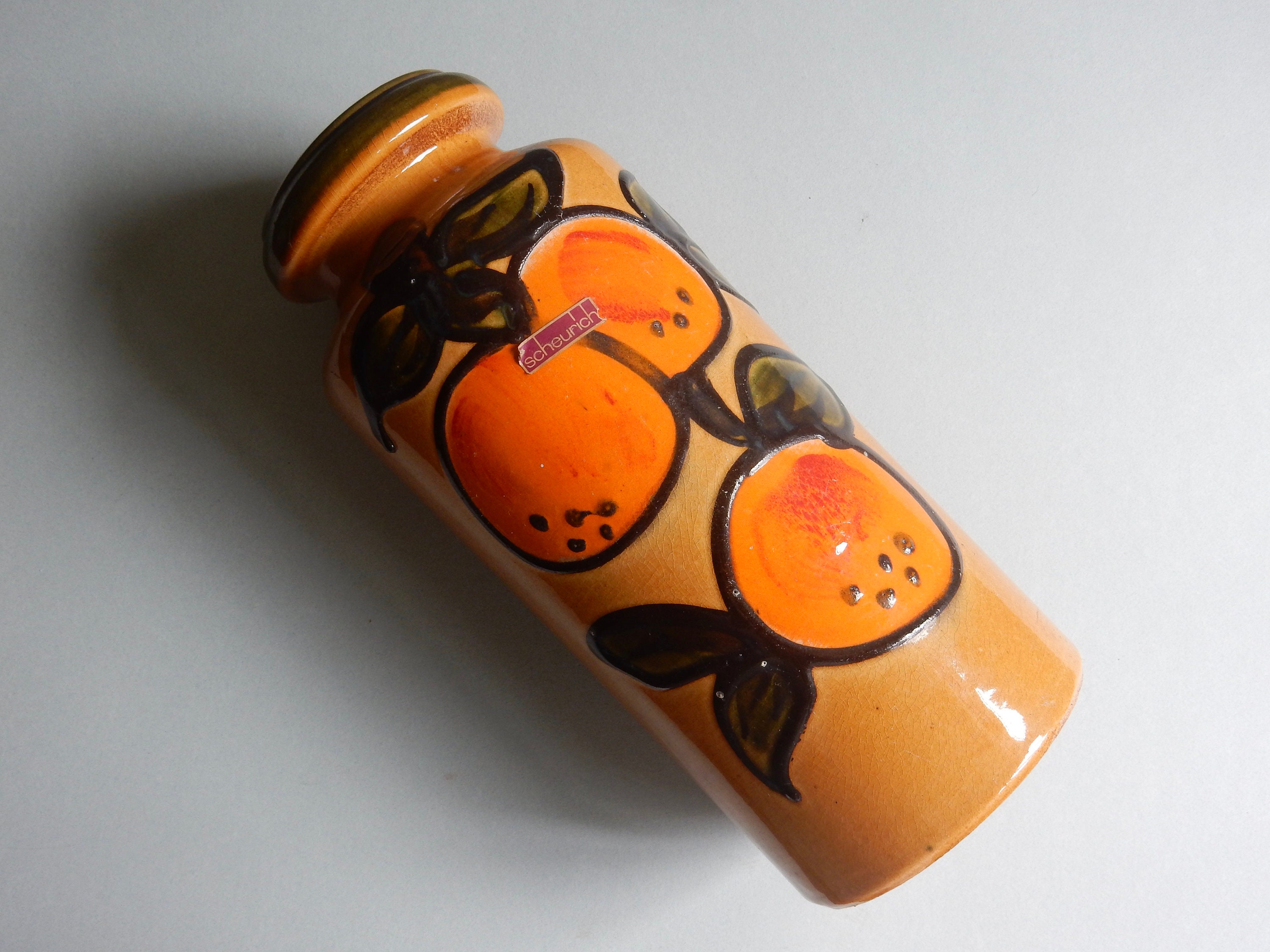 xl 30 cm/11, 81 in Scheurich Vase Céramique Allemande Des Années 60