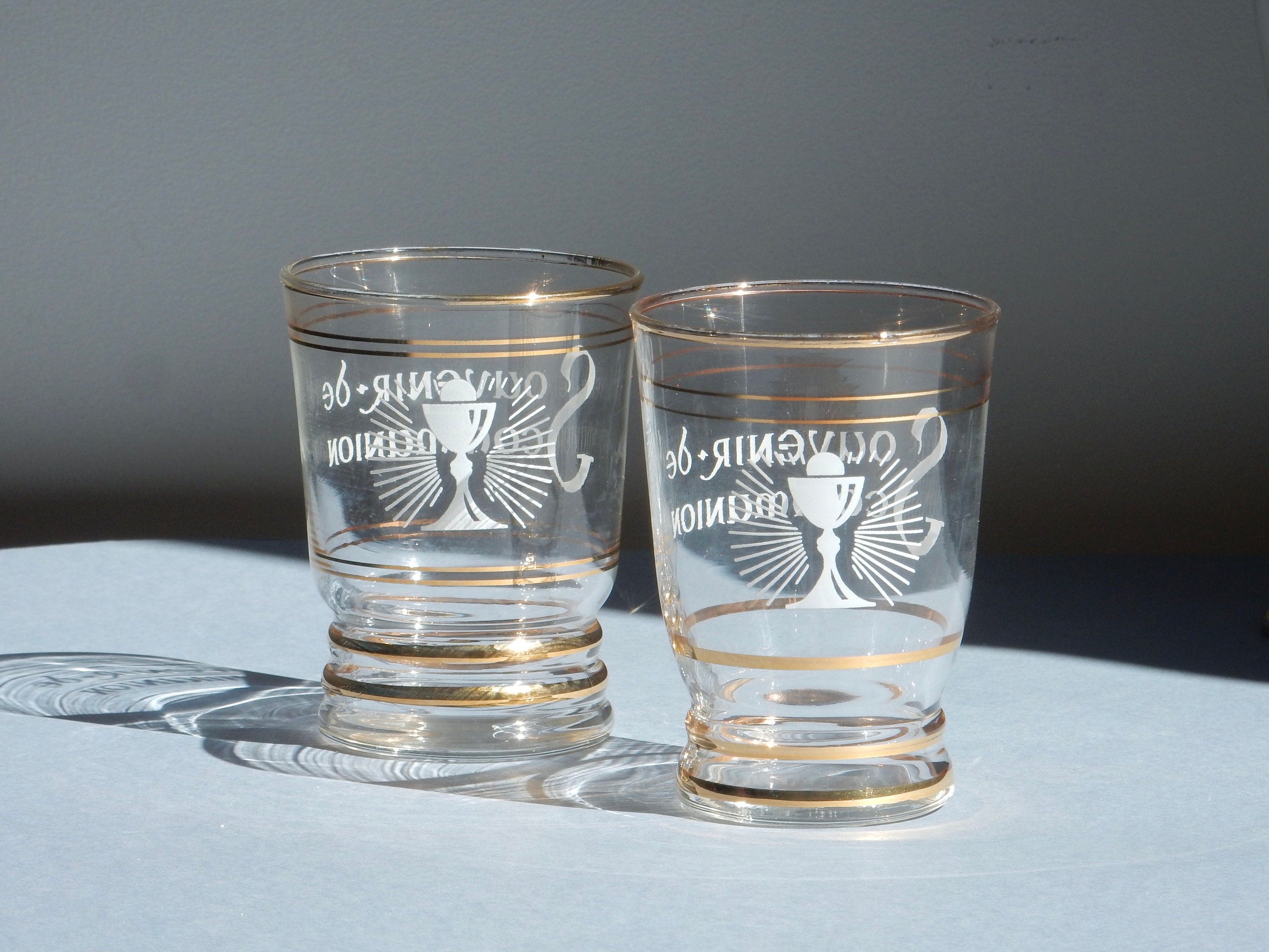 2 Verres Cadeaux de Communion/Années 80