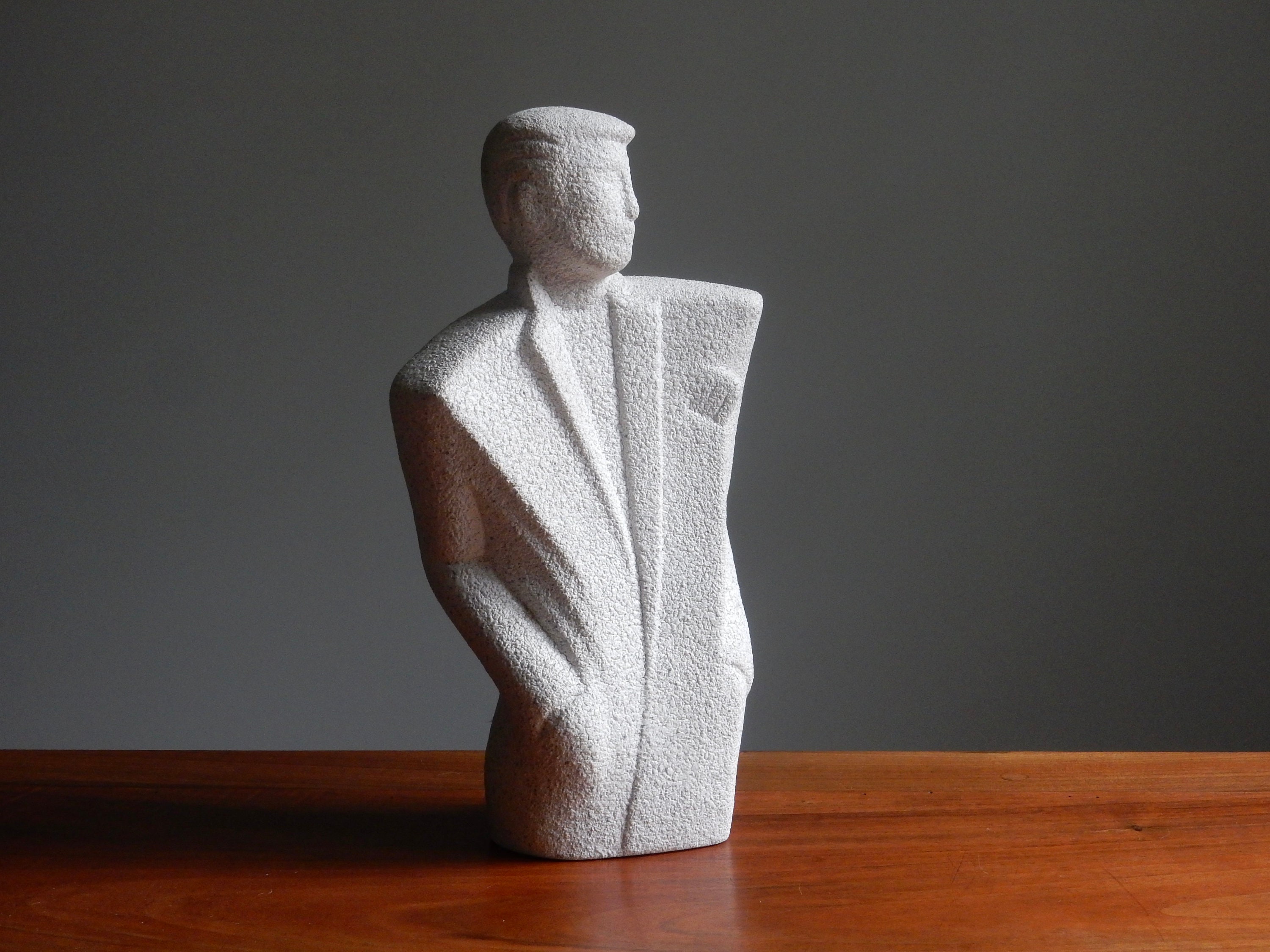 Buste d'homme Lindsey B en Céramique Blanche/Années 80