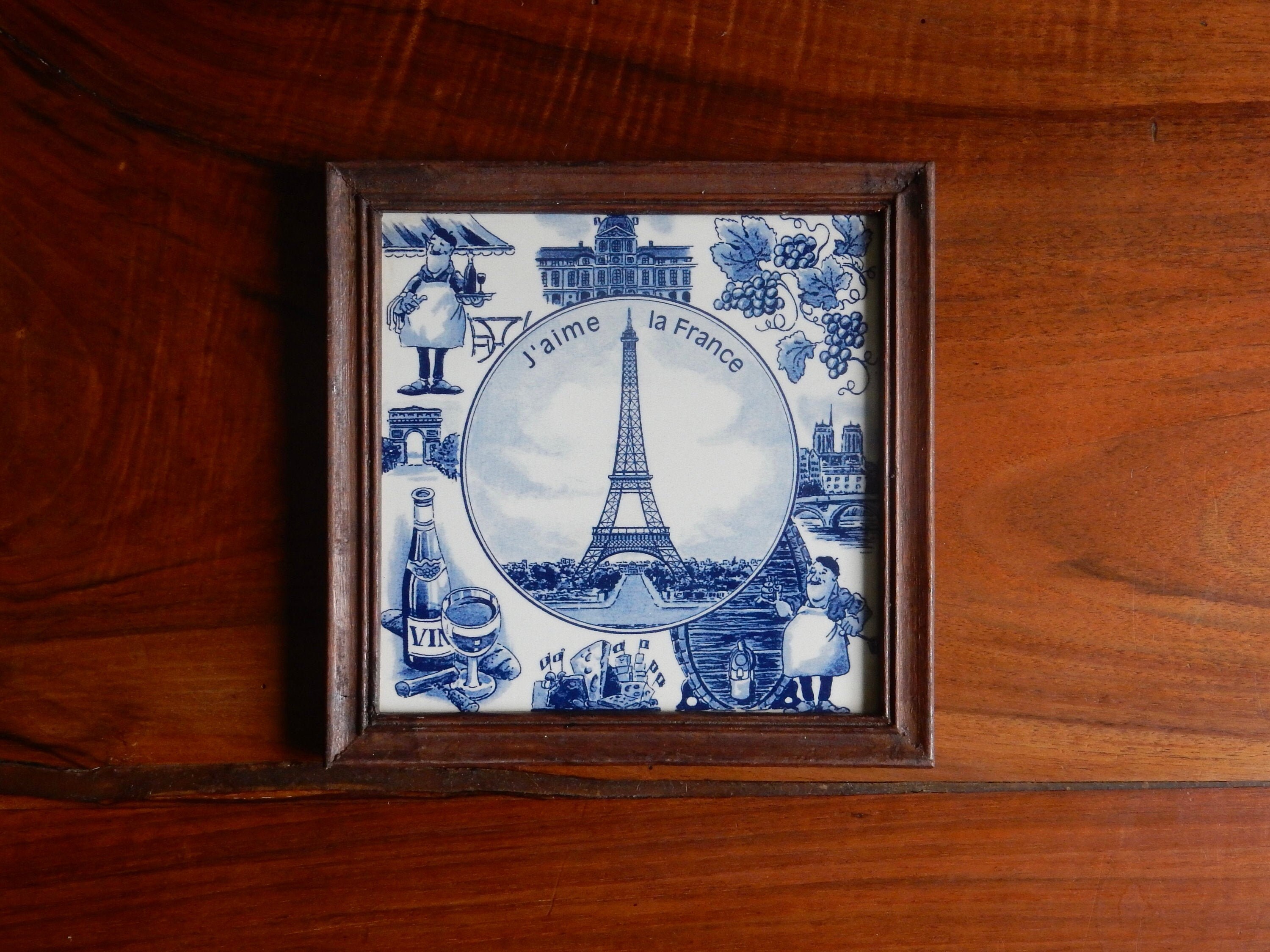 Petit Cadre Carreau de Céramique J'aime La France