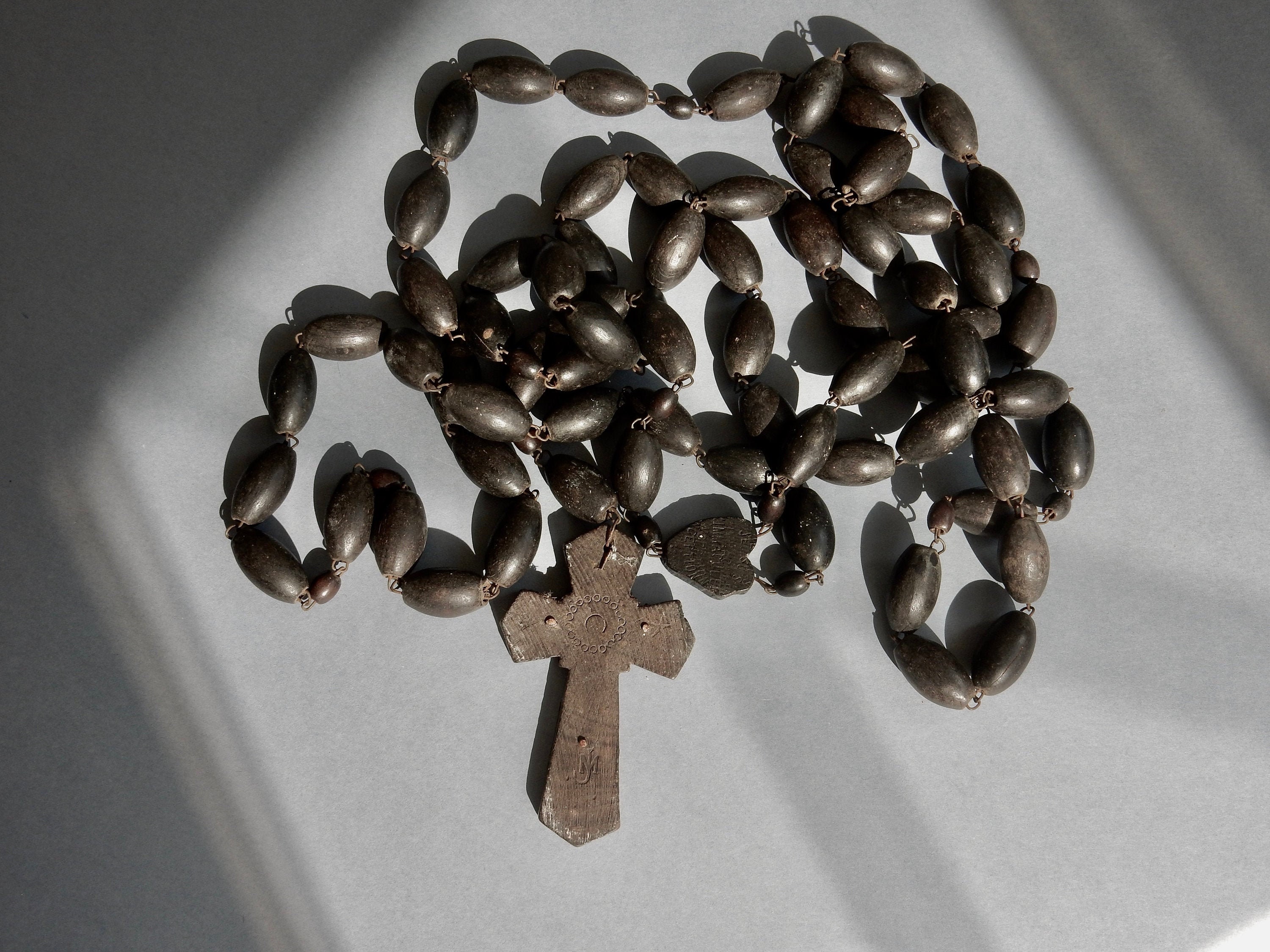 Rosaire en Bois Noir Souvenir de Lourdes/Très Grand Chapelet