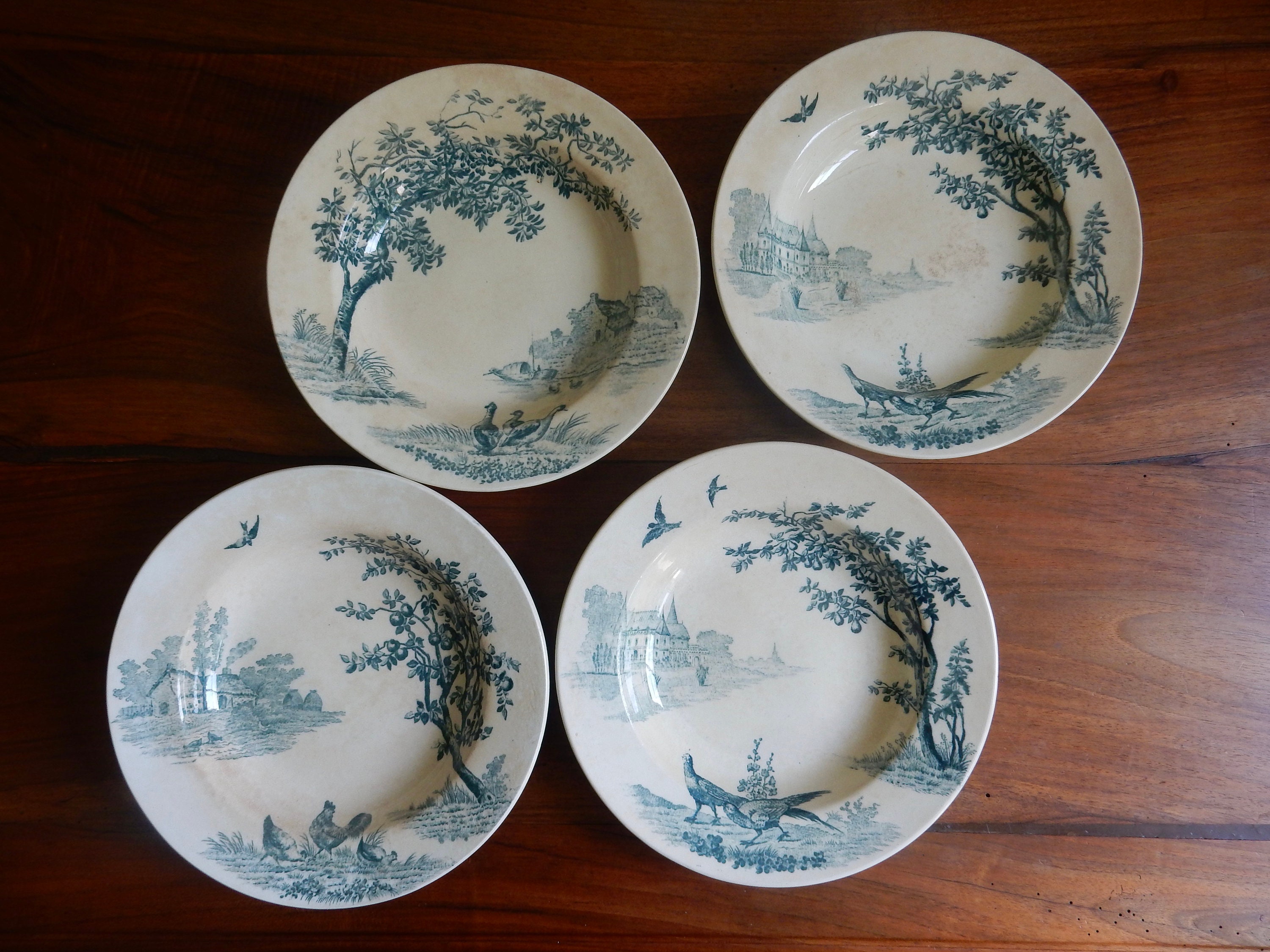 4 Assiettes Creuses Scènes