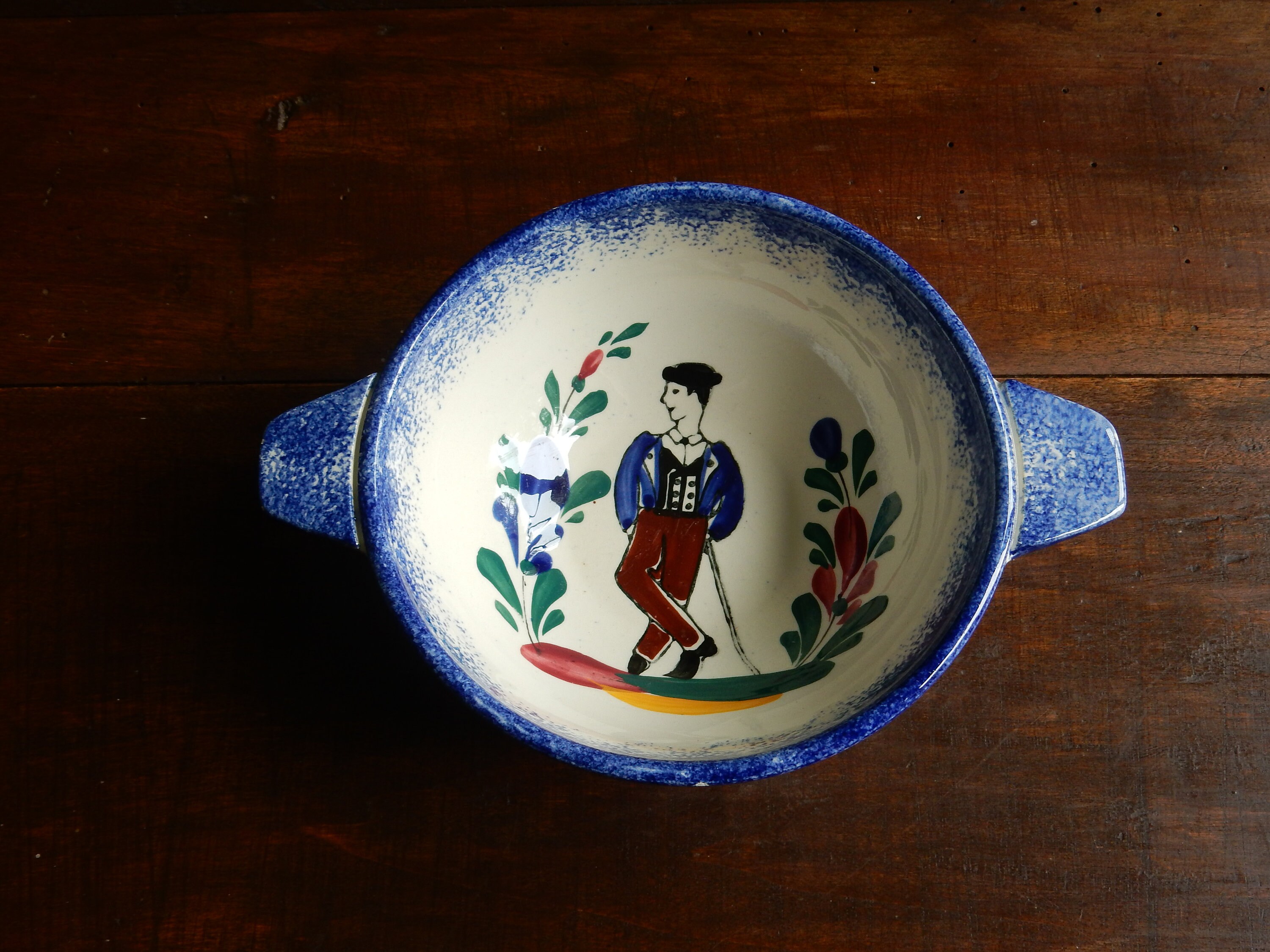 Bol à Oreilles Papy de Bretagne en Céramique Pour Le Café Au Lait