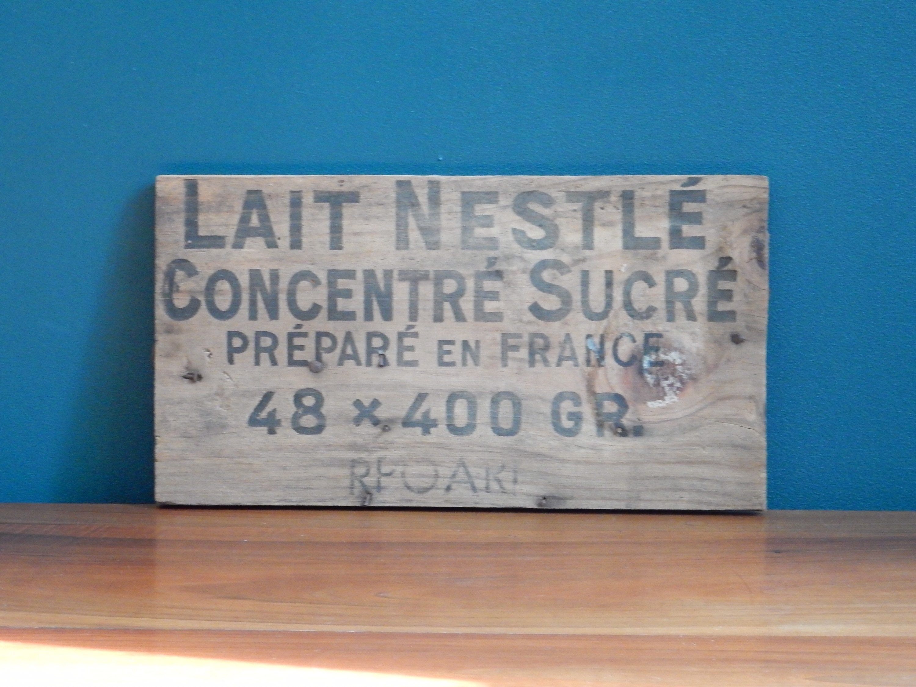 Nestlé Planche Publicitaire à en Bois/France Décor Ferme Campagne Chic Décoration Cuisine