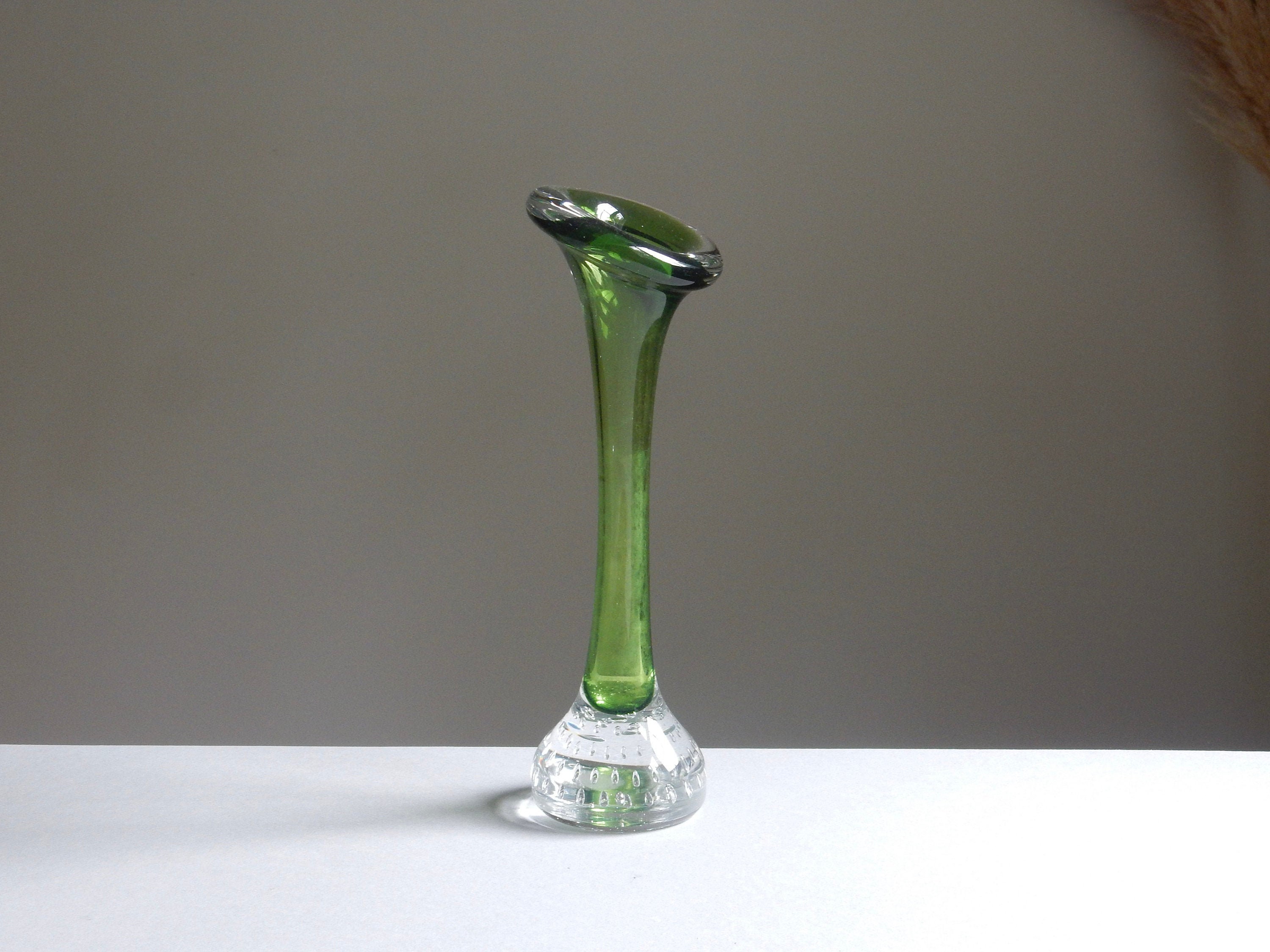Vase en Verre avec Bulles/Vintage Suédois