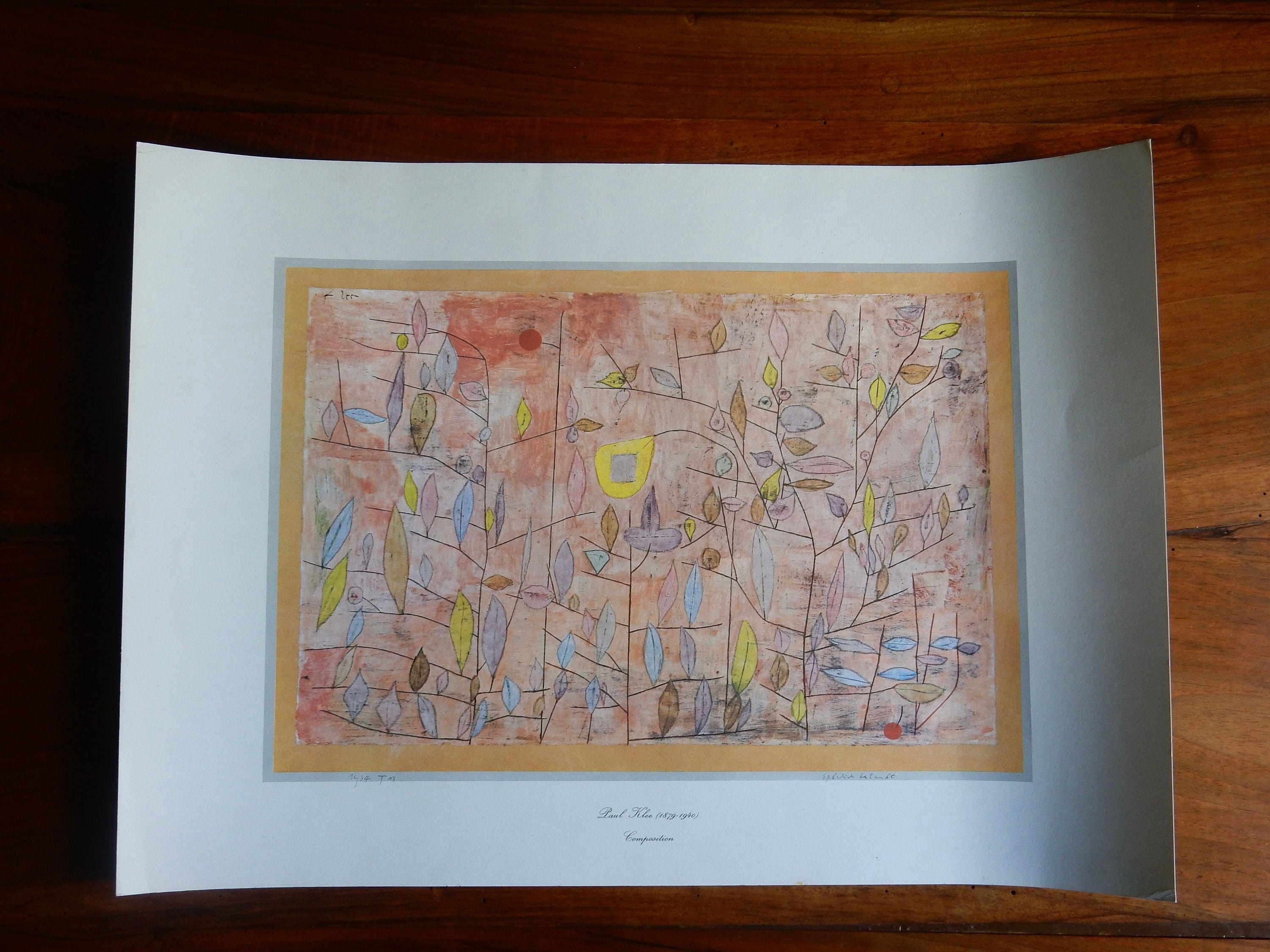 1964 Reproduction d'un Tableau de Paul Klee 1934/Affiche Vintage