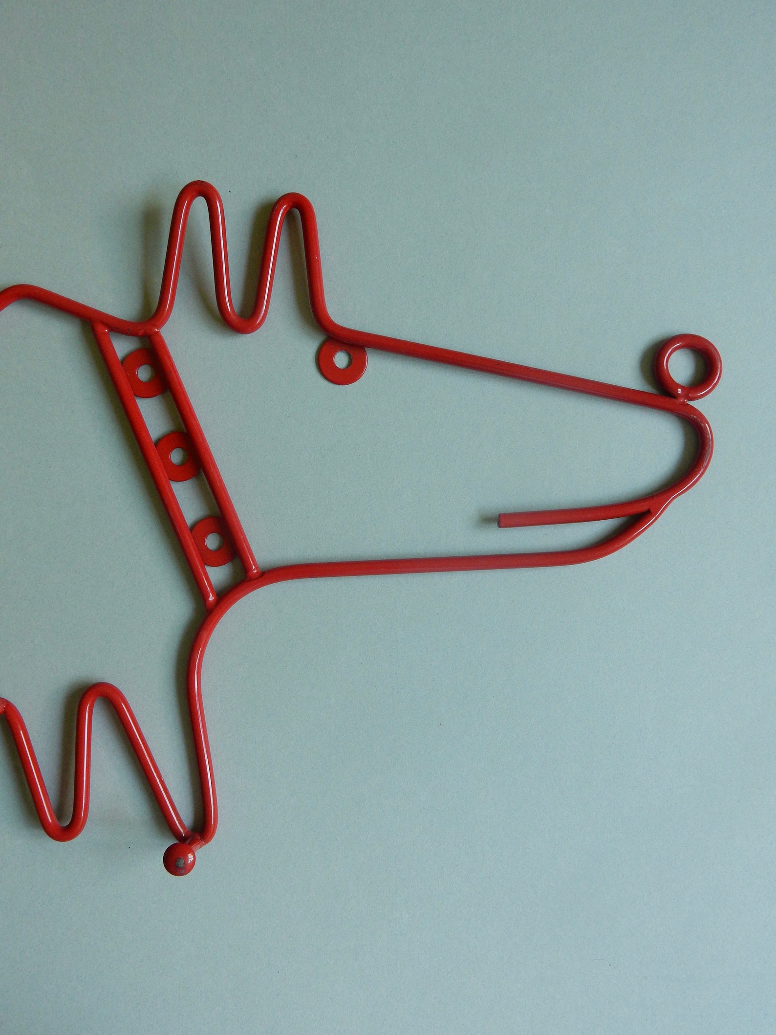 IKEA Wallmounted coat rack / red metal dog patères / Vintage Etsy