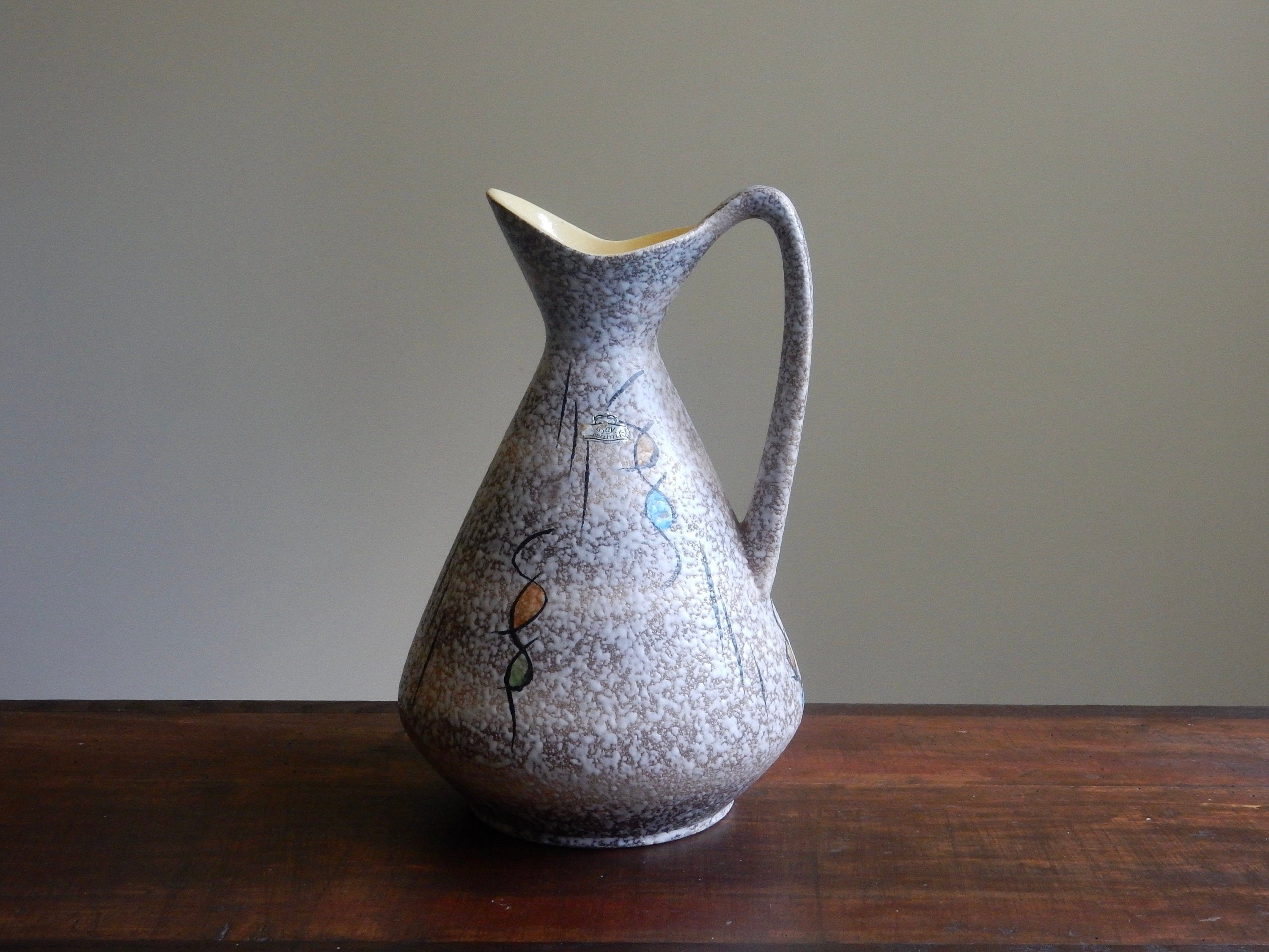 Grand Vase Bay Céramique W Germany Des Années 50 Designer Bodo Mans