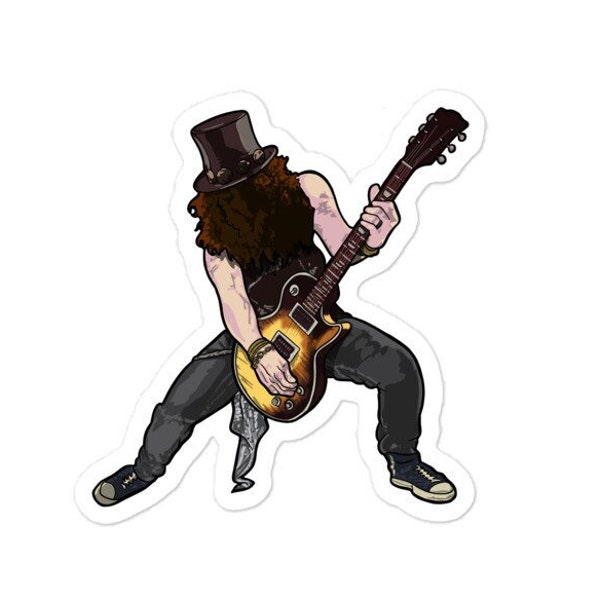 Slash Guns and Roses GNR guitarist heavy metal rock vinyl die cut decal sticker