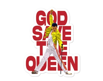 Freddie Mercury Queen  God Save the Queen Vinyl Die Cut Decal sticker
