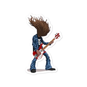 Cliff Burton with Rickenbacker heavy metal thrash rock bass die cut decal vinyl sticker