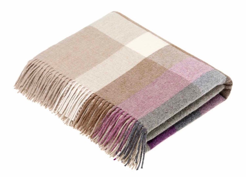 Wool blanket throw wool throw woollen blanket lilac Etsy