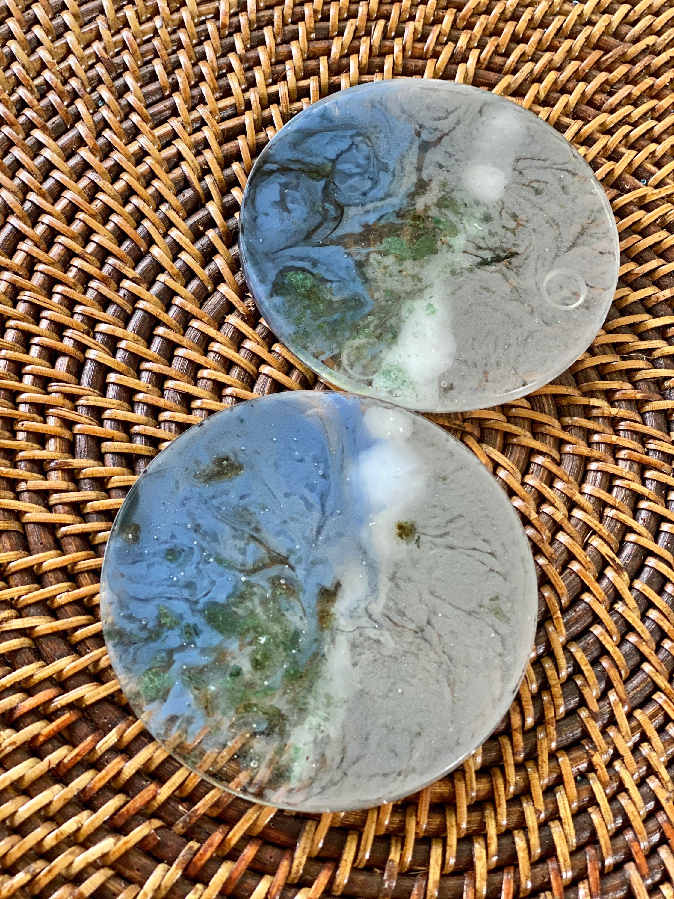 Home & Living Kitchen & Dining Blue And Gray Resin Coasters