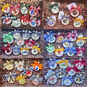 Personalized School Ornament for College, University, Collegiate, High School, Sports Team, Graduation, Fundraiser, Wood Slice