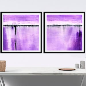 Purple Print Large Square Print 18x18 Set Of Two Digital Download Art Print Lavender Print Modern Diptych Purple Painting 2 Piece Violet Art