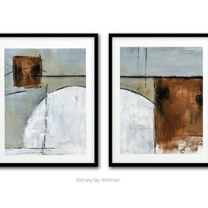 Abstract Art Print Digital Download Set Of Two Printable Art Gray Black Rust Modern Contemporary Urban Painting Interior Design Wall Decor