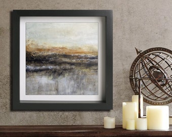 Abstract Landscape Print Digital Download Art Modern Painting Contemporary Square Seascape Warm Brown Earth Tones 12x12 print Wall Design