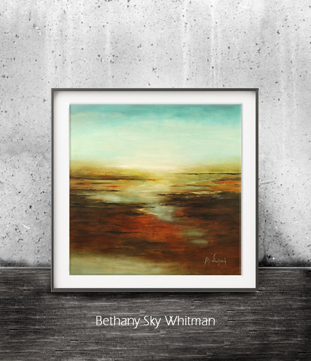 Seascape Printable Art Digital Download Print Ocean Blue Earth Tones ...