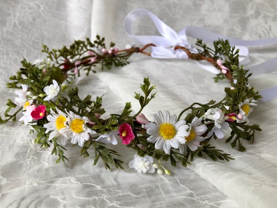 Daisy Crown,chamomile,mini Daisies,greenery Floral Headpiece  display picture 1