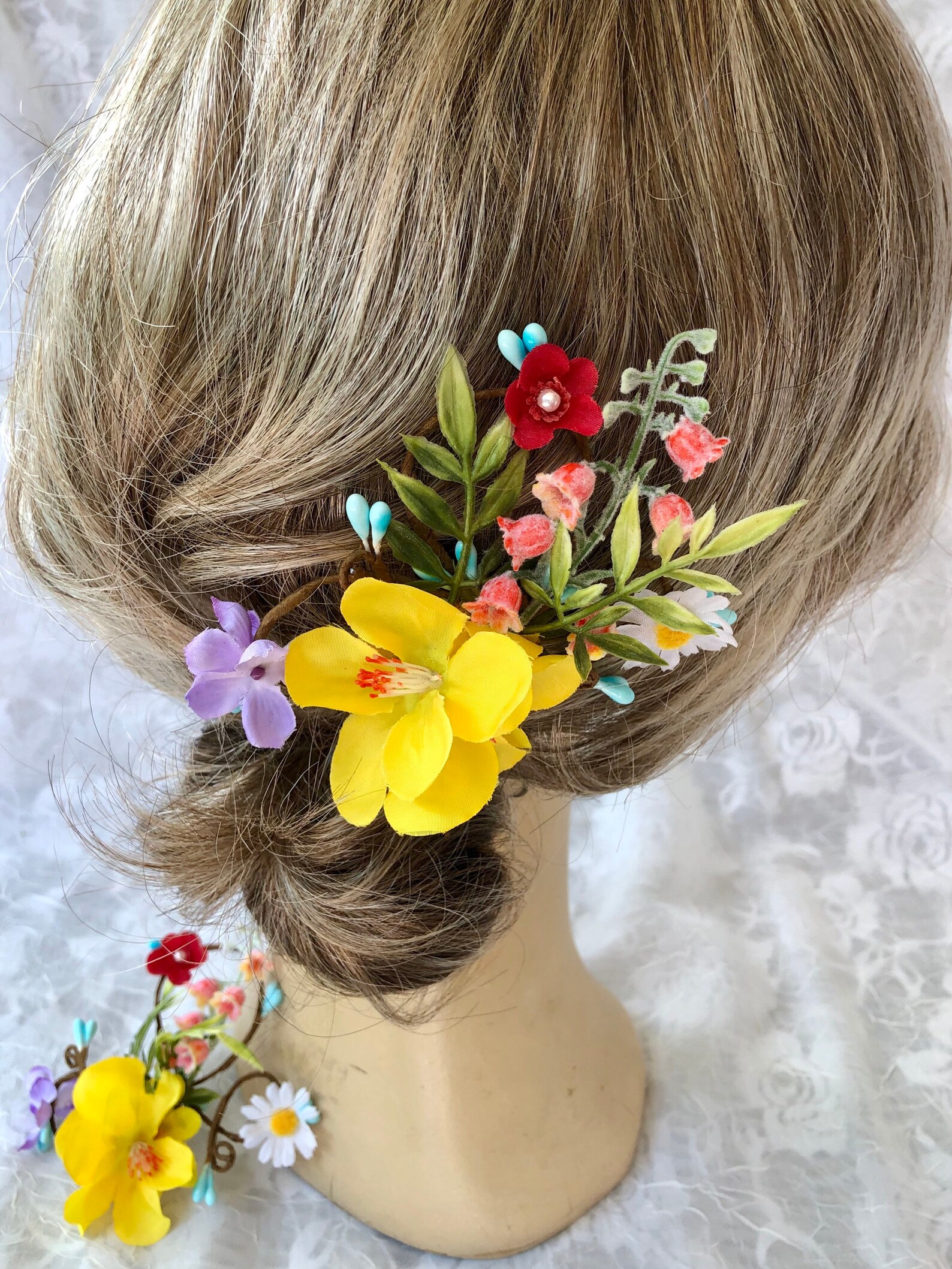 Meadow Flowers Spring Flowers Hair Clip Wild Flowers Etsy