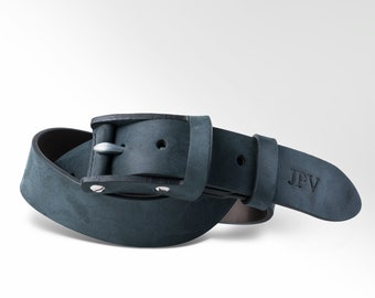 PERSONALIZED Leather Belt Mens Distressed Leather Belt Classic Black Belt Monogrammed Gift For Him Custom Monogram Initials | Boone-Charcoal
