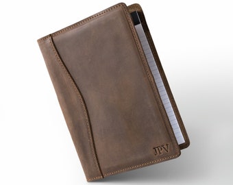 PERSONALIZED Leather Jr Legal Padfolio, Monogrammed Leather Portfolio Cover Custom Corporate Gift For Him | Eriksen Sand Brown