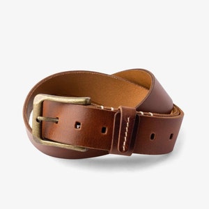 MONOGRAMMED Mens Leather Belt Brown Distressed Leather Classic Belt Personalized Gift For Him Monogram Initials | Harry , Brown