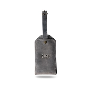 MONOGRAMMED Leather Luggage Tags Distressed Leather Travel Tags Personalized Gift Groomsmen Bridesmaids Wedding Favors | Bond Rock