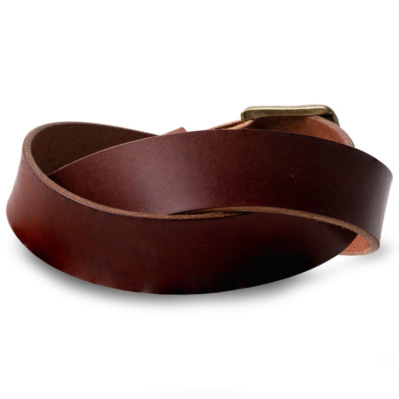 PERSONALIZED Full Grain Leather Belt for Men, Engraved Men's Belt, Custom Leather Belt, Waist Belt, Groomsmen Gifts McTroy Rustic Brown image 3