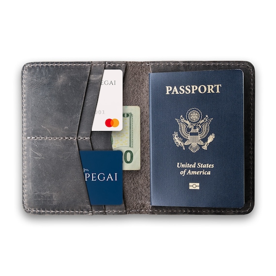 Portafoglio Passaporto In Pelle - Portadocumenti Da Viaggio Con Tasche - Foto 7