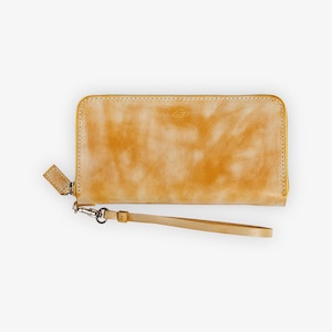 HANDMADE Women’s Leather Wallet, Long Large Zip Around Designer Clutch, Gift for Her, Gifts for Anniversary, Minimalist Purse | Karla Yellow