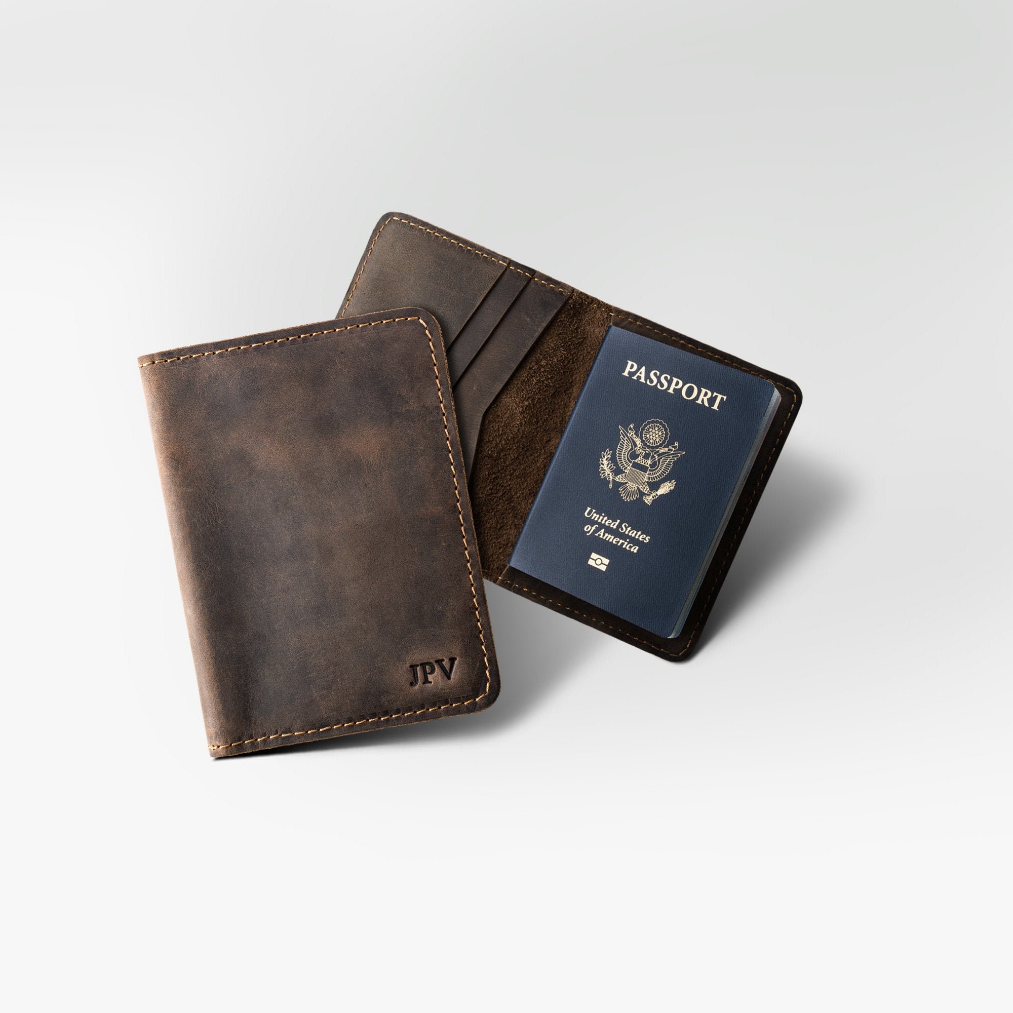 monogram passport holder