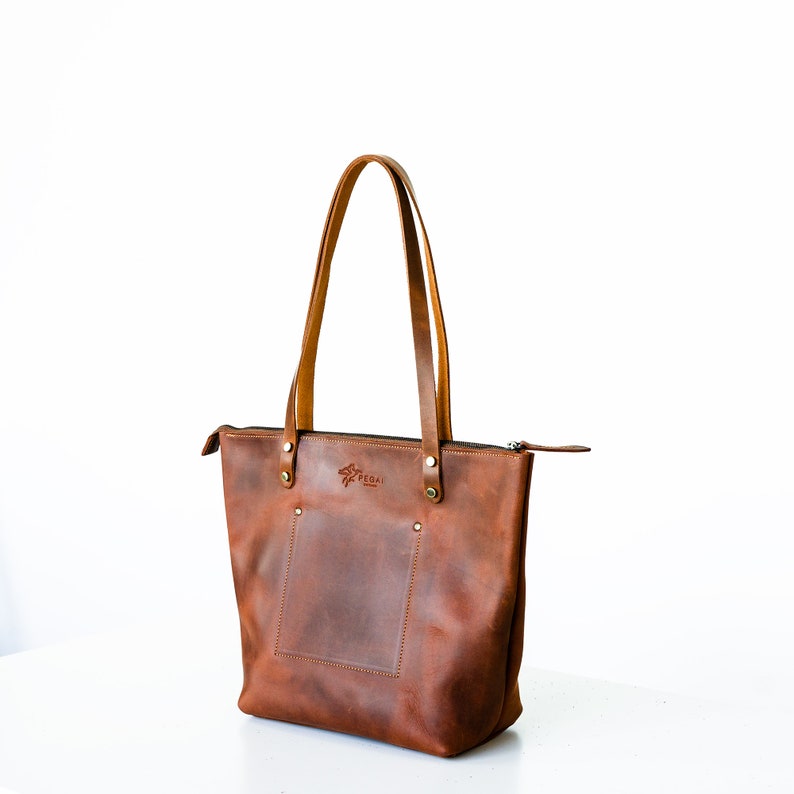 Personalized Leather Tote Sale Handmade Tote w Zipper and Etsy