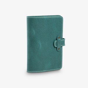 Personalized Leather Journal, Refillable Custom Notebook Cover, Travel Journal Diary, Corporate Office Gifts, Monogrammed | DuPage Turquoise